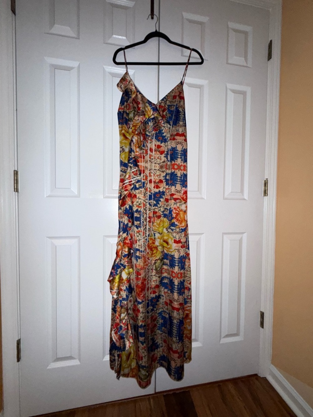 Guess Multicolor Floral Slip Maxi Dress in Blue, Yellow, Red